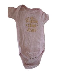 Pink Baby Onesie with Gold Print
